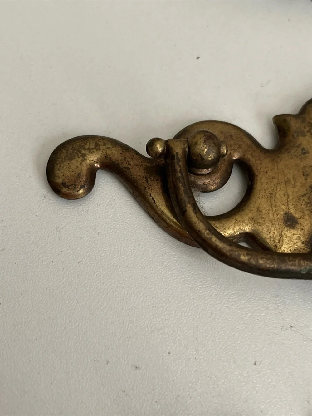 Vintage Brass Bronze Plate Batwing Drawer Pulls Chippendale Style Large Lot of 4